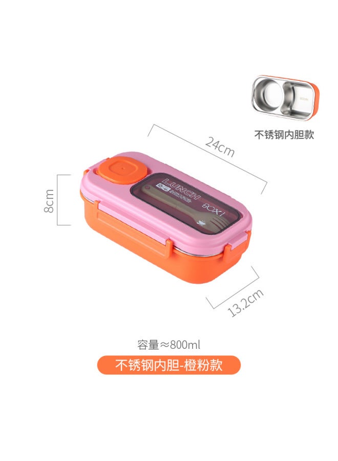 304 Stainless Steel Portable Lunch Box With Compartments, Sealed And Equipped With Cutlery, Student Lunch Box, Sealed Lunch Box For Office Workers, Take-out Lunch Box
