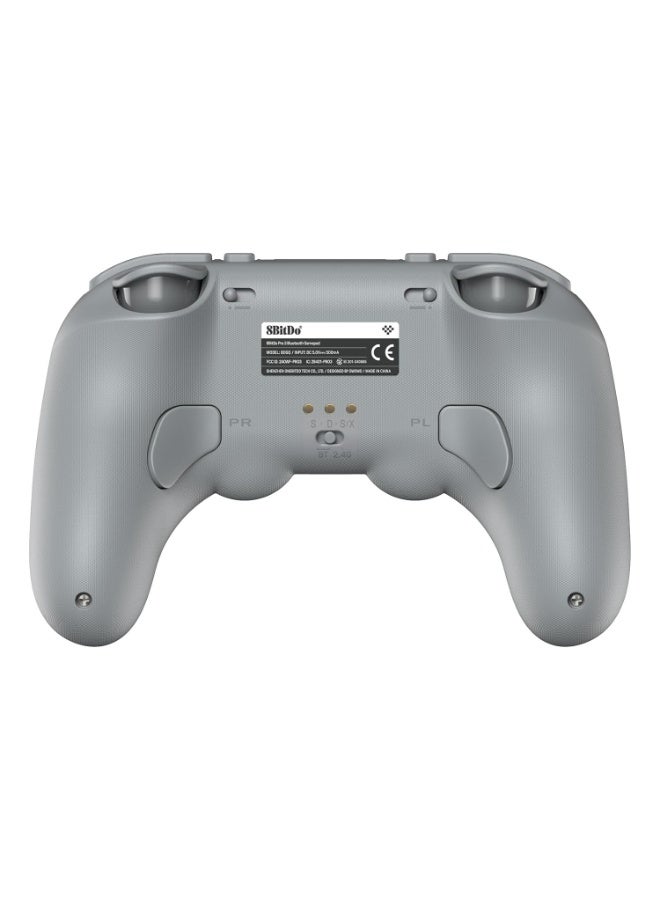 8بت دو يد تحكم 8BitDo Pro 3 بتقنية البلوتوث لجهازي سويتش / سويتش 2 – مزودة بعصا تحكم TMR، وأزرار ABXY قابلة للتبديل، وأزرار خلفية احترافية، وقاعدة شحن، ومشغلات (Triggers) بتقنية Hall Effect، ومتوافقة مع ويندوز، أجهزة آبل، SteamOS، وأندرويد – اللون: رمادي. - Image 4