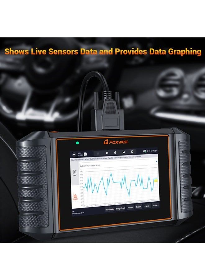 Foxwell جهاز مسح OBD2 NT716، أداة تشخيص متعددة الأنظمة للتحكم ثنائي الاتجاه، قارئ رموز إعادة تعيين 9+ محرك SRS نقل زيت EPB TPMS SAS BMS DPF خنق نزيف ABS ترميز حقن - Image 3
