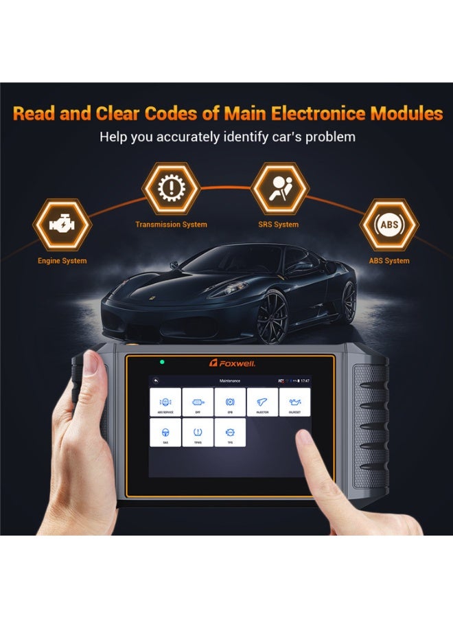 Foxwell جهاز مسح OBD2 NT716، أداة تشخيص متعددة الأنظمة للتحكم ثنائي الاتجاه، قارئ رموز إعادة تعيين 9+ محرك SRS نقل زيت EPB TPMS SAS BMS DPF خنق نزيف ABS ترميز حقن - Image 4