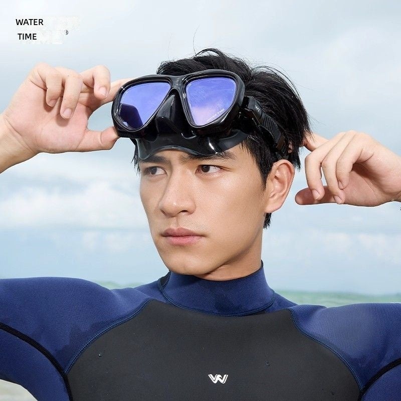 WATERTIME مجموعة غطس بالغين من ووتر تايم - أنبوب تنفس وماسك مقاوم للضباب والاختناق تحت الماء - Image 4