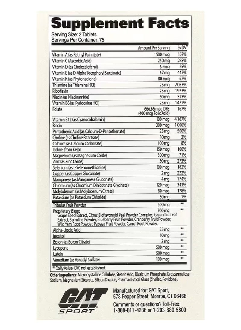 GAT SPORT GAT Sport Men s Multi + Test 150 Tablets  - Image 2