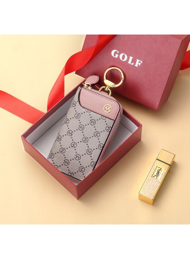 Golf Golf Key Case For Women, Fashionable Printed Card Holder, Multifunctional Zipper Coin Purse, Car Keychain, Gift Box Set - Image 1