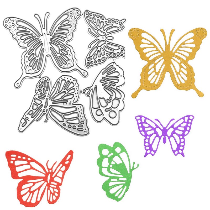 AFUNTA Metal Die Cuts Embossing Stencil Tool, 2 Sets Flower Leaves Shape 14 Styles 3D Die Cuts Stencil & 4 Pcs Butterfly Shape Cutting Dies for Album Decoration, Greeting Card DIY Craft Decoration - Image 5