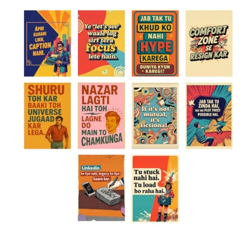 INUS Motivational, Uplifting, Empowering, Wall Abstract Posters, Inspiring A4 300GSM with and Free Stickers - (30 cm x 21 cm x 0.2 cm)(Pack of 10) - Image 3