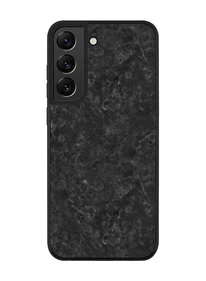 Stylizedd حافظة متينة بحافة سوداء لهاتف سامسونج جالاكسي S21 5G حافظة ناعمة بحواف مطاطية مرنة مضادة للسقوط من جل TPU - نسيج رخامي أسود - Image 1