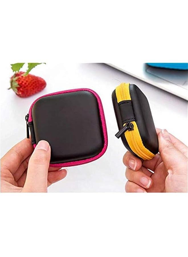 Generic 5 Pcs Square Shaped Carrying Mini Hard Case Storage Bag,Headset Earbuds Pouch Storage Bags (Color Random)  - Image 3