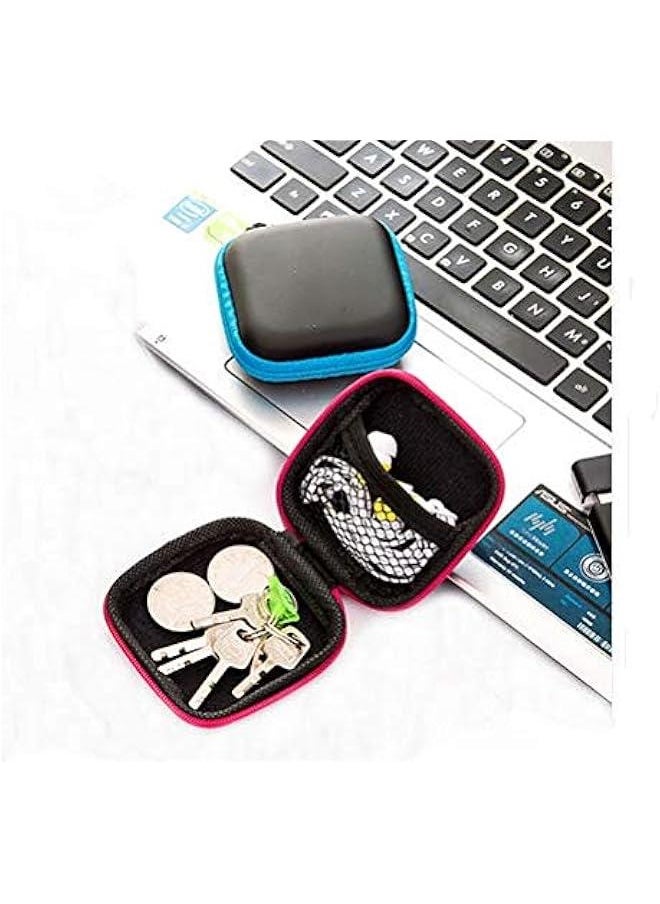 Generic 5 Pcs Square Shaped Carrying Mini Hard Case Storage Bag,Headset Earbuds Pouch Storage Bags (Color Random)  - Image 4