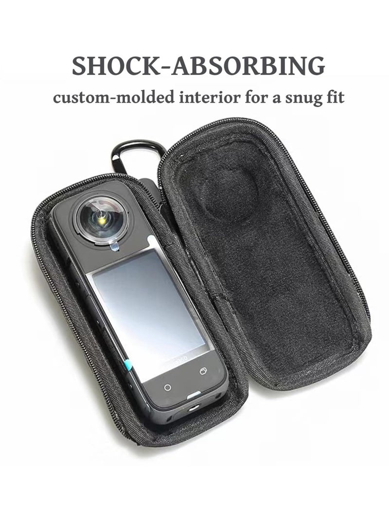 SOLARAE حافظة حمل واقية لملحقات Insta360 X4، حقيبة تخزين سفر صلبة لـ Insta 360 X4، حقيبة كاميرا محمولة مع مشبك متوافقة مع Insta360 X4، حافظة فقط، سوداء - Image 3