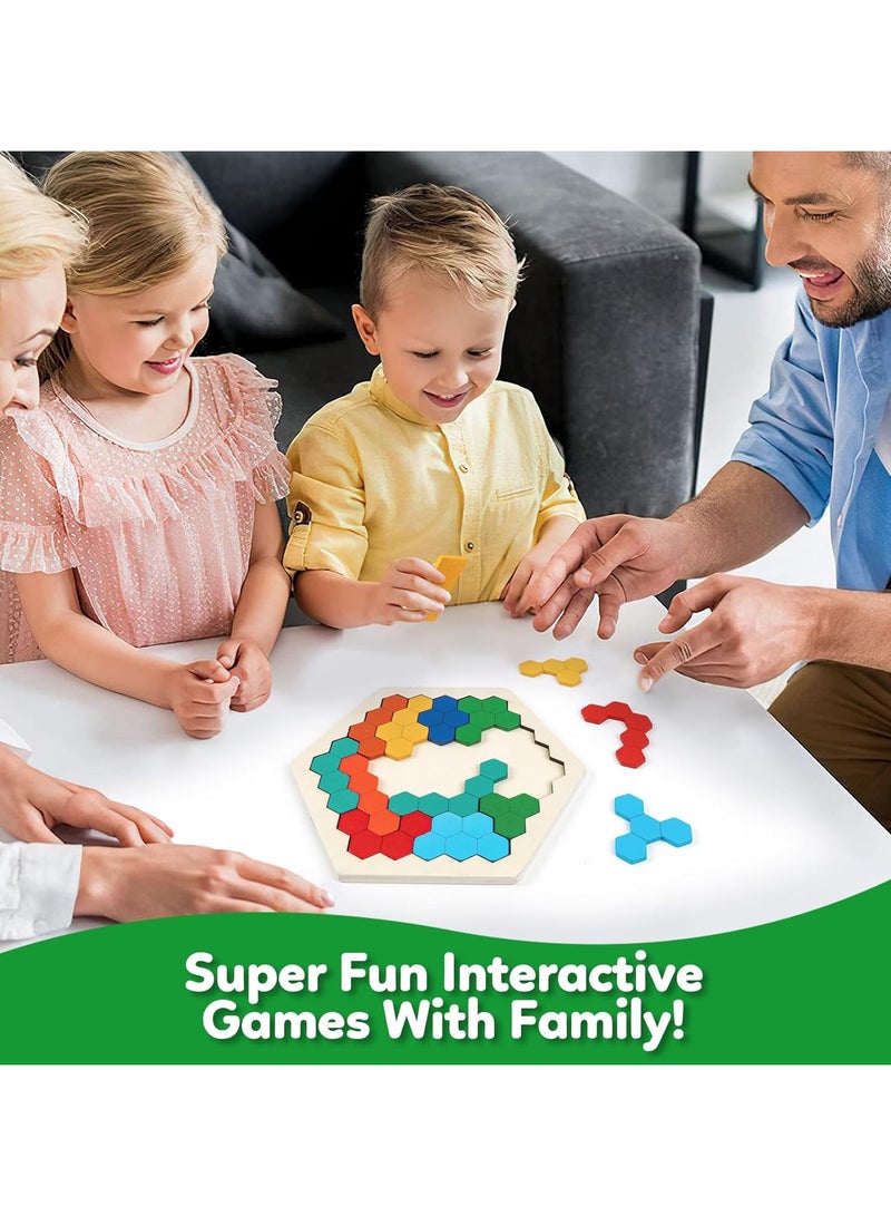 Wooden Brain Teaser Puzzles for Adults and Kids Boys Girls,Logic Brain Puzzles Games for Classroom  Party Times,Wooden Block Puzzle STEM Montessori Educatioanl Toys Gift for All Ages - Image 2