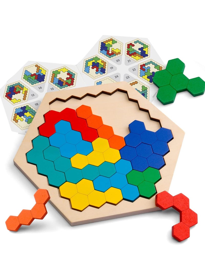 Wooden Brain Teaser Puzzles for Adults and Kids Boys Girls,Logic Brain Puzzles Games for Classroom  Party Times,Wooden Block Puzzle STEM Montessori Educatioanl Toys Gift for All Ages - Image 1