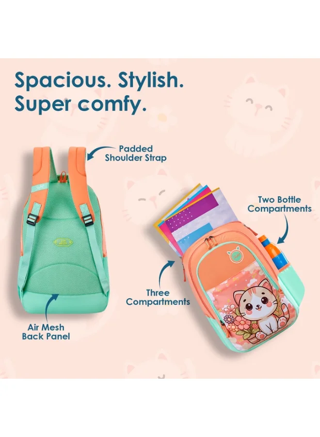 Skybags Pixie 01 Large 36L Backpack 36L School Backpack for Girls With Quick Access Zippered Front Pocket | Pink