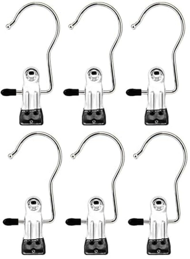 FreshDcart F733 Portable Stainless Steel Multipurpose Clip Hook Hangers - Ideal for Clothes, Garments, Glove, Shoe, Photos and Home Decoration (Pack of 6) - Image 1