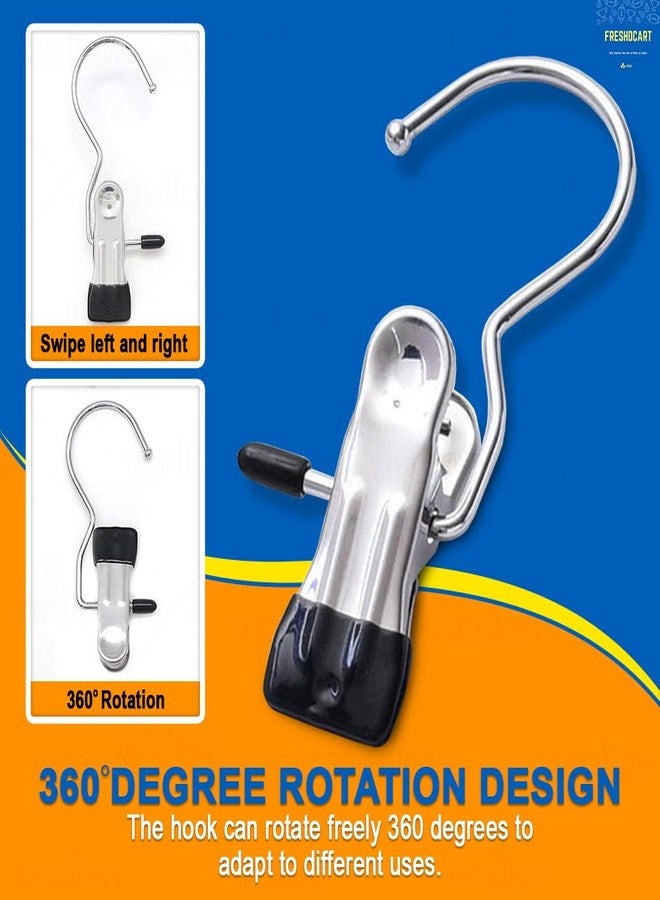 FreshDcart F733 Portable Stainless Steel Multipurpose Clip Hook Hangers - Ideal for Clothes, Garments, Glove, Shoe, Photos and Home Decoration (Pack of 6) - Image 5