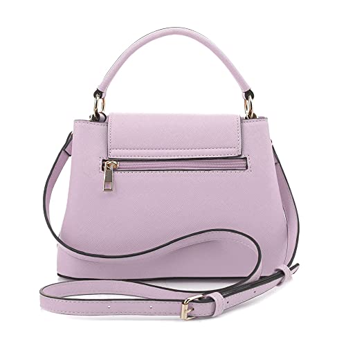 EVVE Women's Small Satchel Bag Classic Top Handle Purses Fashion Crossbody Handbags with Shoulder Strap | LILAC - Image 3