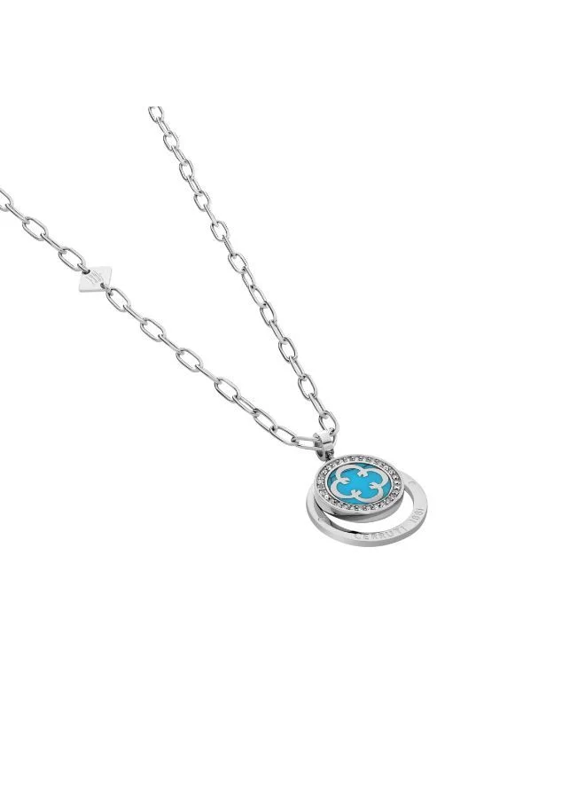 شيروتي 1881 Onagrace Silver and Turquoise Crystals Necklace