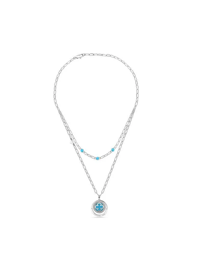 شيروتي 1881 Onagrace Silver and Turquoise Crystals Necklace