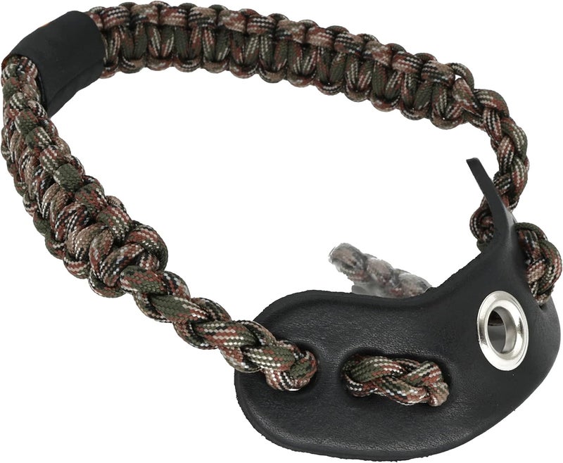 Sunya Archery Bow Wrist Sling, 550 Paracord Strap Comfortable on Hand.100% Full Grain Leather Yoke, Multiple Camo Colors.Fit Compound Bow Stabilizer & Recurve. - Image 1