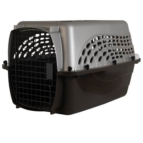 Petmate Dog Crates for Small Dogs Cat Carriers TwoDoor Plastic Pet Kennel Top Front Loading Made in USA 24 For Pets Up To 15 lb Pearl Tan