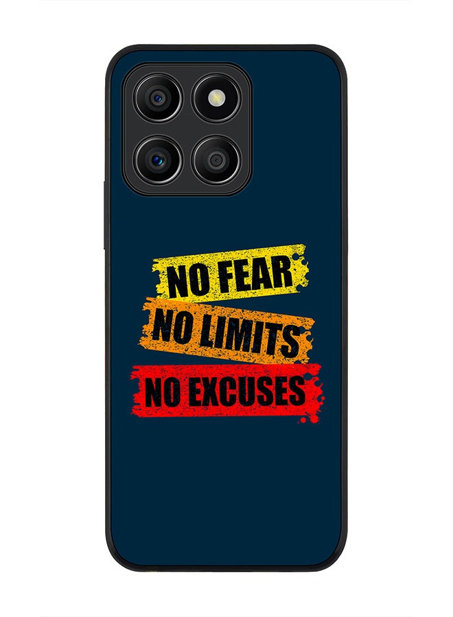 Stylizedd Rugged Black Edge Case for Honor X8b, Slim fit Soft Case Flexible Rubber Edges Anti Drop TPU Gel Thin Cover -  No Fear Limits Excuses - Image 1