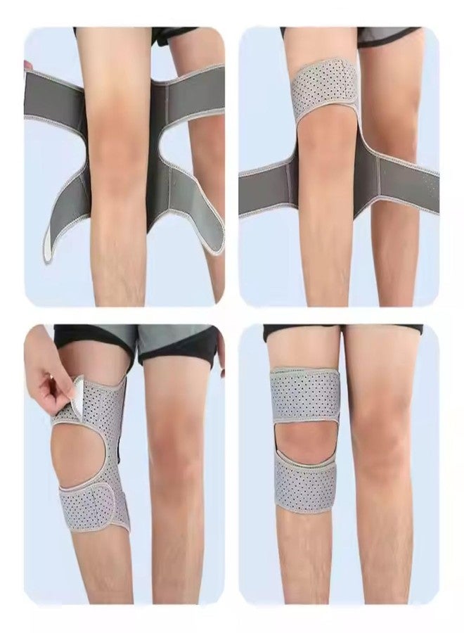 جيرن دعامة الركبة من جيرن مع خاصية المساعدة على الارتداد، غطاء ركبة من نسيج محبوك مرن يسمح بالتهوية، مثبت رضفة قابل للتعديل للجري، ورفع الأثقال، واللياقة البدنية، والرياضات الخارجية، أسود - Image 3