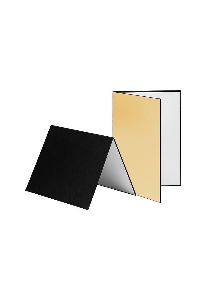 Generic 3-in-1 Photography Cardboard Paperboard Folding Photography Reflector Diffuser Board (Black + White + Golden) for Still Life Product Food Photo Shooting, A3 Size  - Image 1
