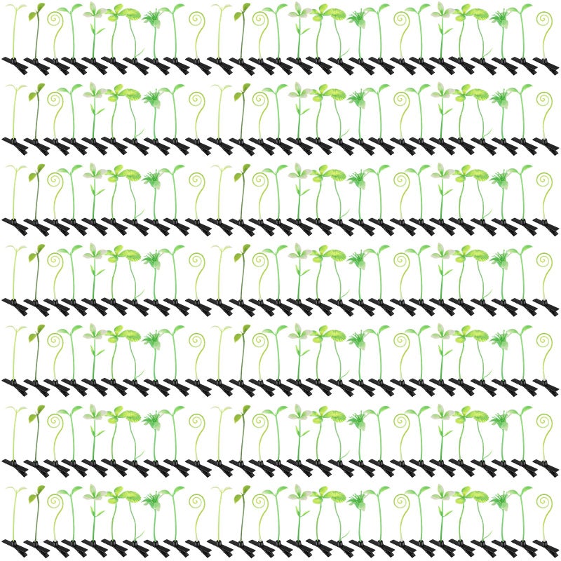 Tigeen 100 Pcs Rave Sprouts Bean Sprout Hair Clips Rave Clips Cute Grass Barrette Mixed Style Plant Flower Butterfly Mushroom Hair Accessories for Home Party Festival Irish