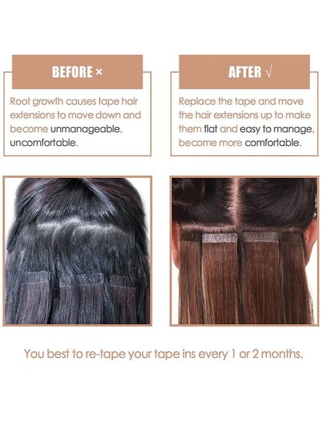 Dougez 60 Tabs Hair Extension Tape Tabs Double Sided Replacement Tape Adhesive Invisible No Residue Transparent Tapes for Hair Extensions - Image 5