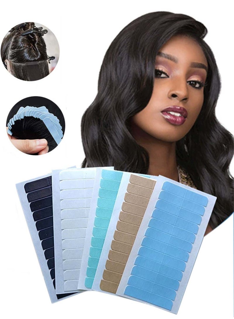 Dougez 60 Tabs Hair Extension Tape Tabs Double Sided Replacement Tape Adhesive Invisible No Residue Transparent Tapes for Hair Extensions - Image 1