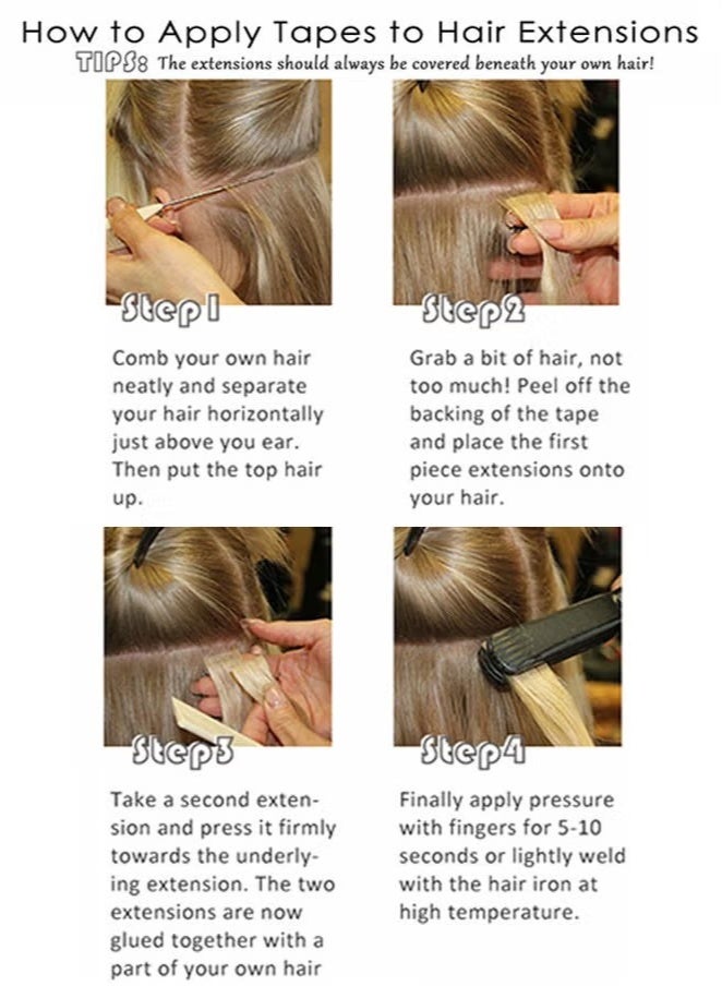 Dougez 60 Tabs Hair Extension Tape Tabs Double Sided Replacement Tape Adhesive Invisible No Residue Transparent Tapes for Hair Extensions - Image 4