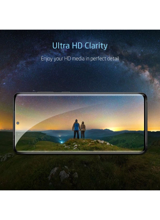 SHOPI Galaxy S20 Ultra (6.9in) 3D Tempered Glass Full Screen Protector with Working Adhesive In Screen Finger Scanner (Black)  - Image 3