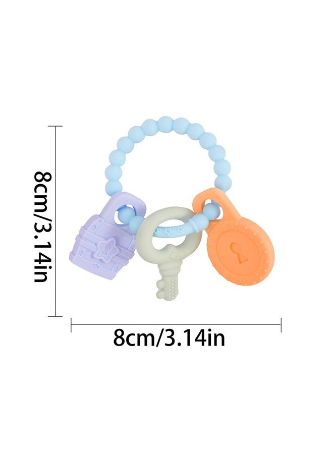 Baby Silicone Teething Ring - Key, Lock & Chest Design, 100% Food Grade Silicone, BPA Free, Perfect for Teething Relief, Safe for Babies 3+ Months  - Image 2