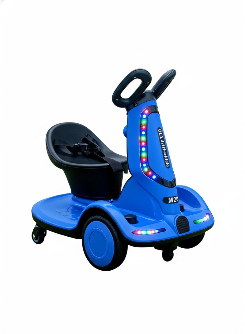 ضحكة  سيارة كهربائية للأطفال مع ريموت كنترول – مقعد مريح، أضواء LED ملونة، قصص وموسيقى، منافذ USB & AUX، بطارية قابلة للشحن مع شاشة عرض للطاقة – لعبة هدية مثالية للأولاد والبنات