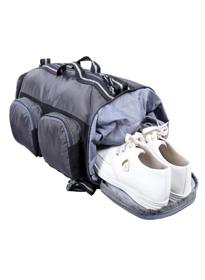 Leather World Rucksack Water-Resistant Travel Backpack Convertible Duffel Bag for Trekking, Hiking with Laptop Compartmet for Men Women - Grey - Image 4