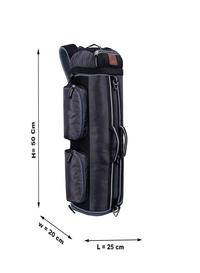 Leather World Rucksack Water-Resistant Travel Backpack Convertible Duffel Bag for Trekking, Hiking with Laptop Compartmet for Men Women - Grey - Image 2
