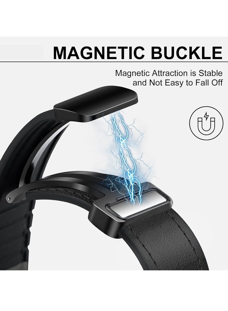 22mm Leather Strap Replacement for Huawei Watch 5 46mm/GT5 Pro 46mm/GT5 46mm/GT4 46mm/Watch 4 46mm,Quick Release Band for Redmi Watch 5 Active/Lite,Black - Image 3