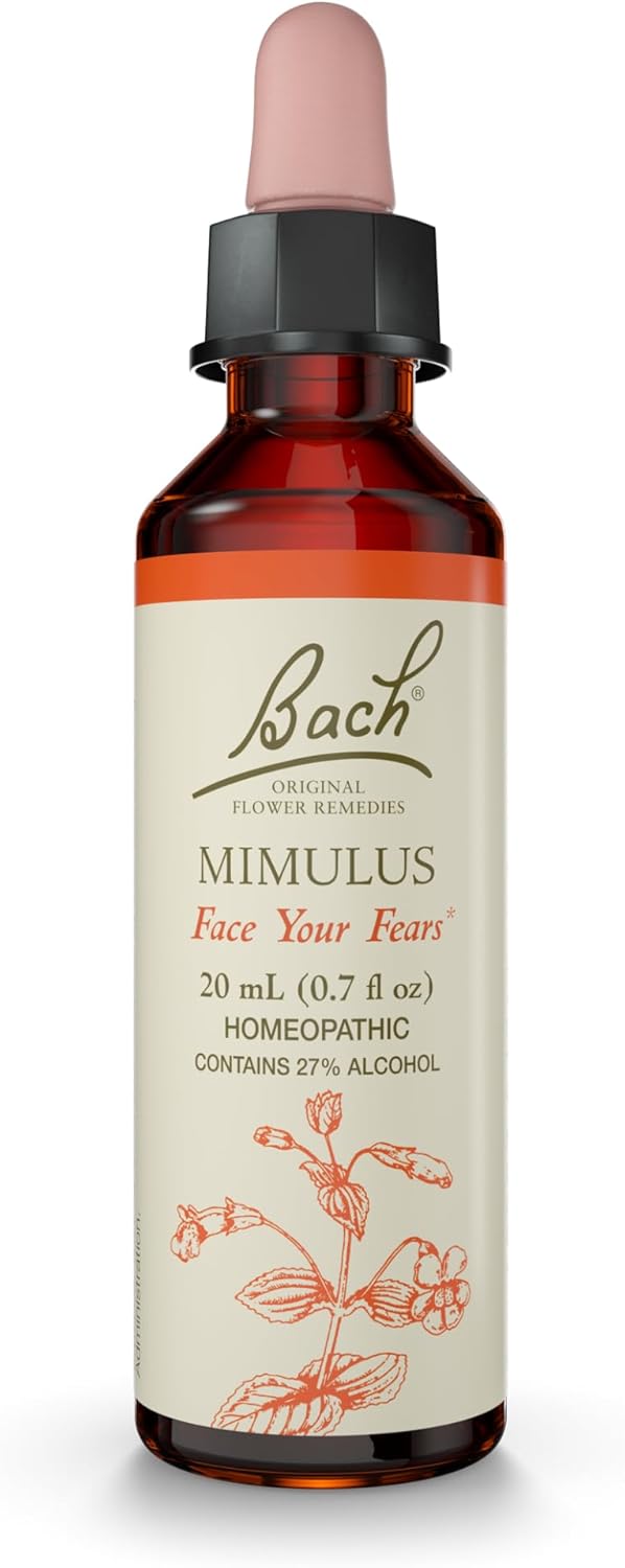 Bach Original Flower Remedies, Mimulus - Face Your Fears - Natural Homeopathic Flower Essence for Emotional Balance - Vegan, Gluten Free, Sugar Free - 20mL Dropper