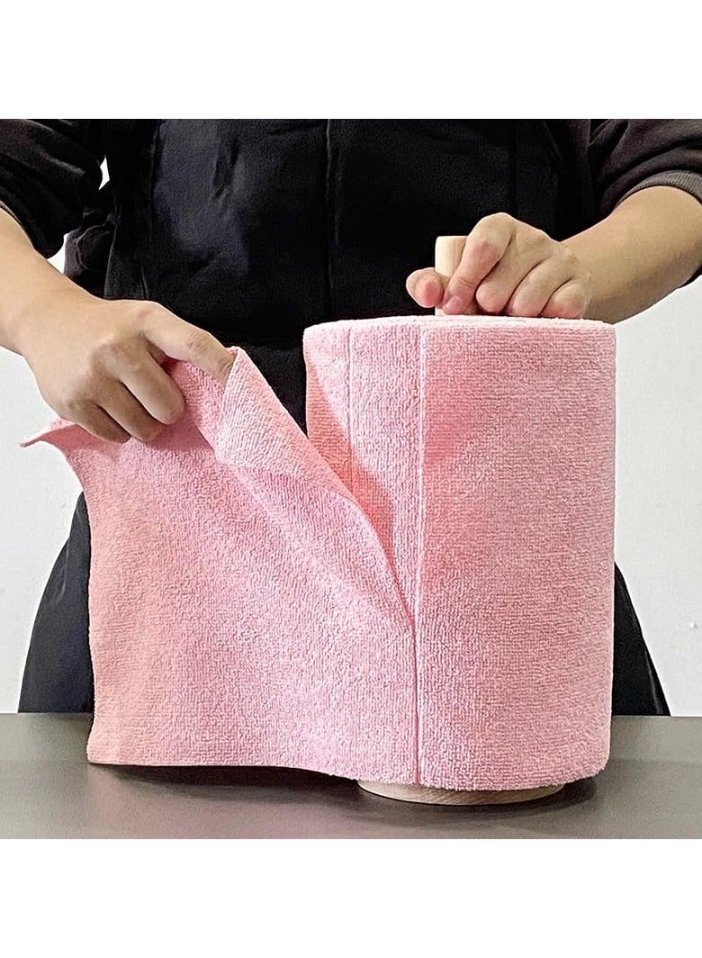 ساكن طقم مناشف مايكروفايبر ٢٠ قطعة، لفة مناشف مطبخ، قماش تنظيف فائق الامتصاص، من ألياف مايكروفايبر فاخرة، خرقة تنظيف (وردي) - Image 3