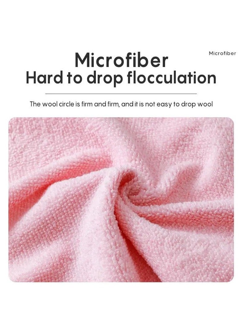 ساكن طقم مناشف مايكروفايبر ٢٠ قطعة، لفة مناشف مطبخ، قماش تنظيف فائق الامتصاص، من ألياف مايكروفايبر فاخرة، خرقة تنظيف (وردي) - Image 5
