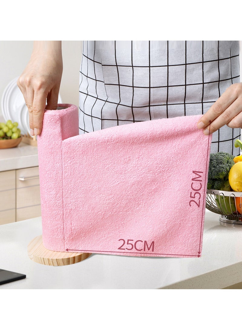 ساكن طقم مناشف مايكروفايبر ٢٠ قطعة، لفة مناشف مطبخ، قماش تنظيف فائق الامتصاص، من ألياف مايكروفايبر فاخرة، خرقة تنظيف (وردي) - Image 2