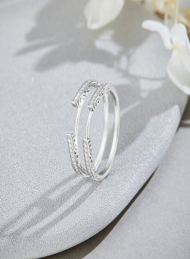 AFFY Cathedral Ring Guard Enhancer With In 14K Yellow Gold Over Sterling Silver With Cubic Zirconia Ring Size -7, Metal, Cubic Zirconia - Image 2