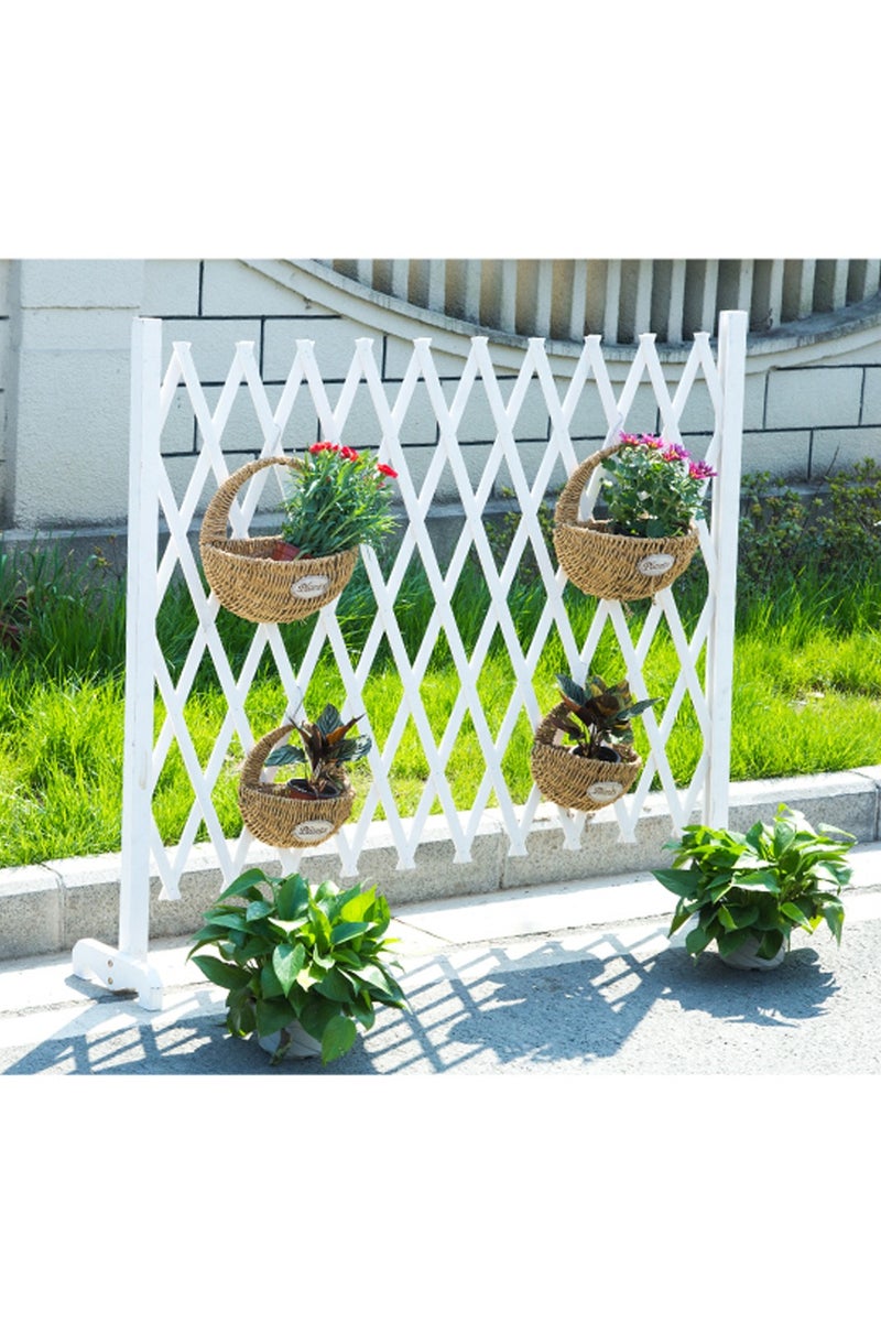 LINGWEI Wooden Expandable Trellis Fence Freestanding Decorative Garden Fence, Dog & Pet Gate, Antiseptic Wood Panels Outdoor Partition - Image 1