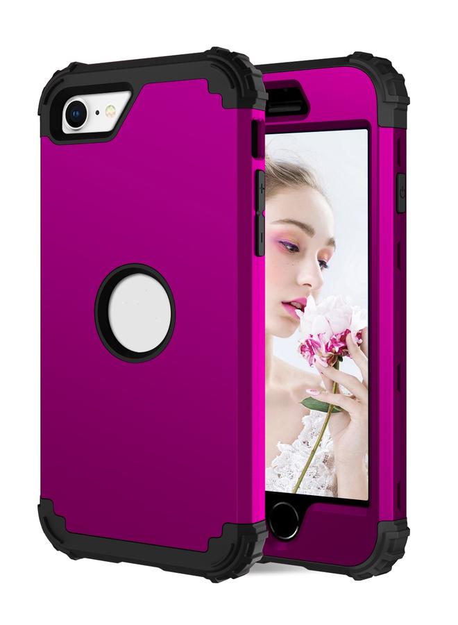 S-TOP Case For iPhone SE 2022 / SE 2020 Silicone + PC Three-piece Anti-drop Mobile Phone Protection Back Cover - Image 2