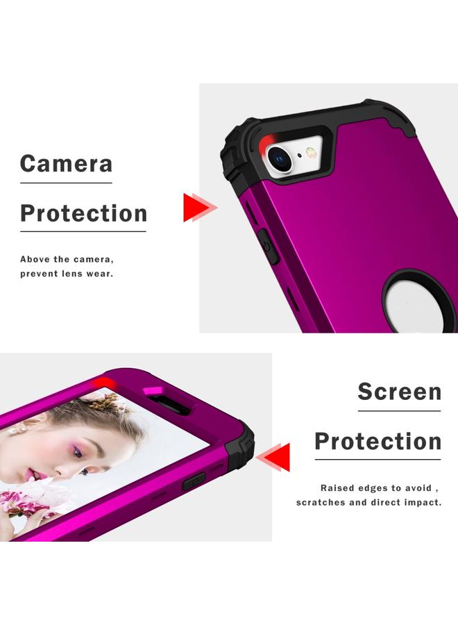 S-TOP Case For iPhone SE 2022 / SE 2020 Silicone + PC Three-piece Anti-drop Mobile Phone Protection Back Cover - Image 3