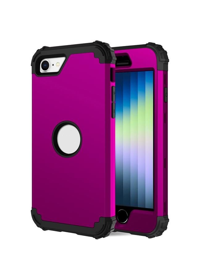S-TOP Case For iPhone SE 2022 / SE 2020 Silicone + PC Three-piece Anti-drop Mobile Phone Protection Back Cover - Image 1