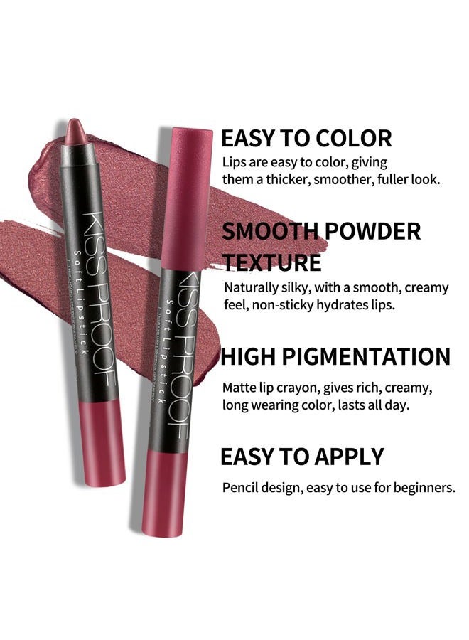 Boobeen Matte Lipstick Pencil Lip Crayon Stick Matte Velvet Lipgloss Creamy Lip Liner Full Coverage High Pigment Waterproof Non-Fade Lipstick for Women, Matte Lip Stain with Smooth Makeup - Image 4