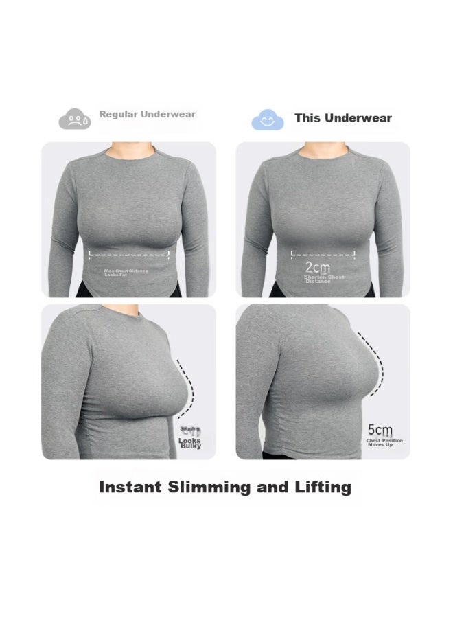 LUCKMEEY Xingmian Plus Size Bra For Women, Thin Style, Minimizes Large Prevents Sagging, Shaping Cups, Push-up Bra, Gray, M - Image 4
