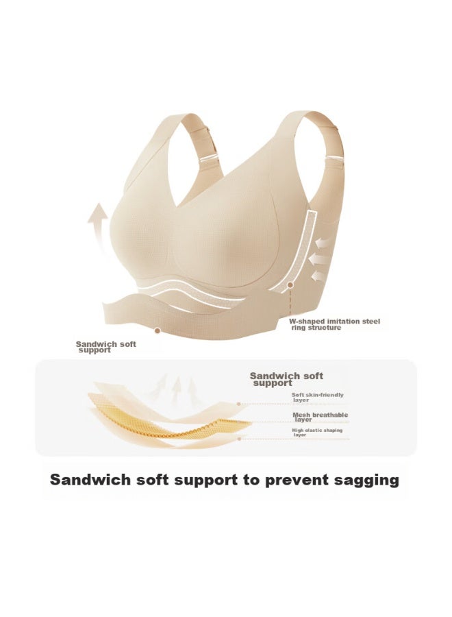 LUCKMEEY Xingmian Plus Size Bra For Women, Thin Style, Minimizes Large Prevents Sagging, Shaping Cups, Push-up Bra, Gray, M - Image 2