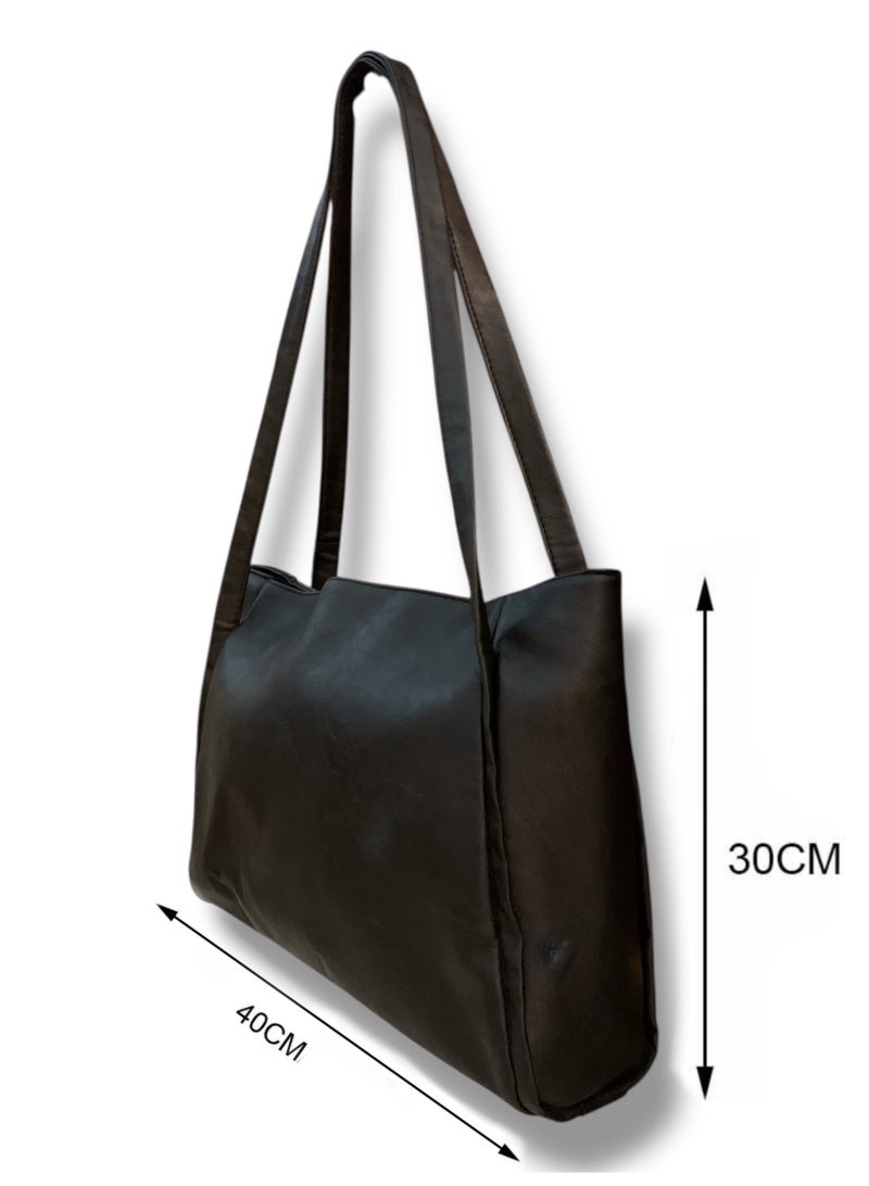 Classic Black Shoulder Bag – Stylish & Practical for University or Work  - Image 2