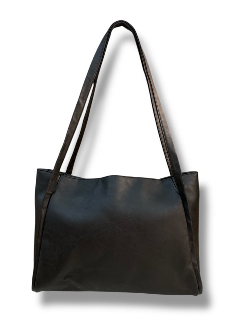 Classic Black Shoulder Bag – Stylish & Practical for University or Work  - Image 1